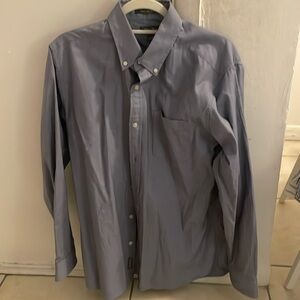 Eddie Bauer Collared Dress Shirt (Blue)